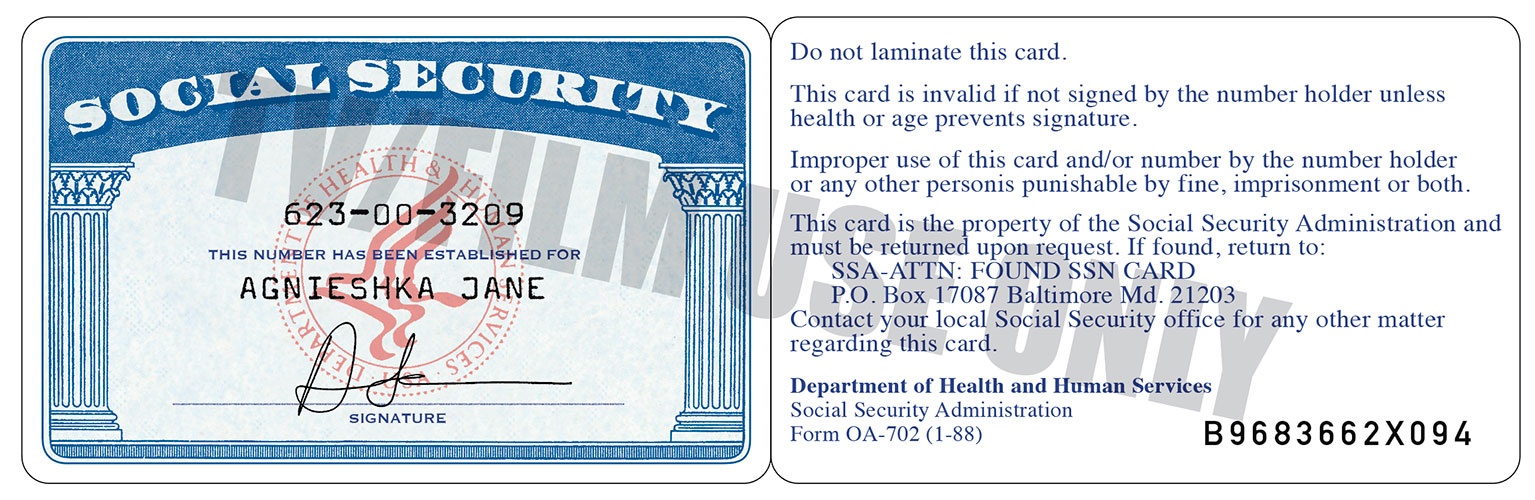 Social Security Card – 1988 - Hand Prop Room