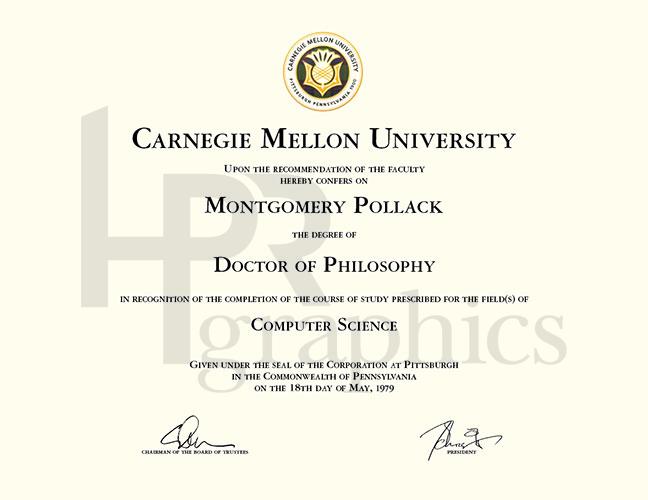 Carnegie Mellon Masters Product Management Carnegie Mellon Diploma - Hand Prop Room