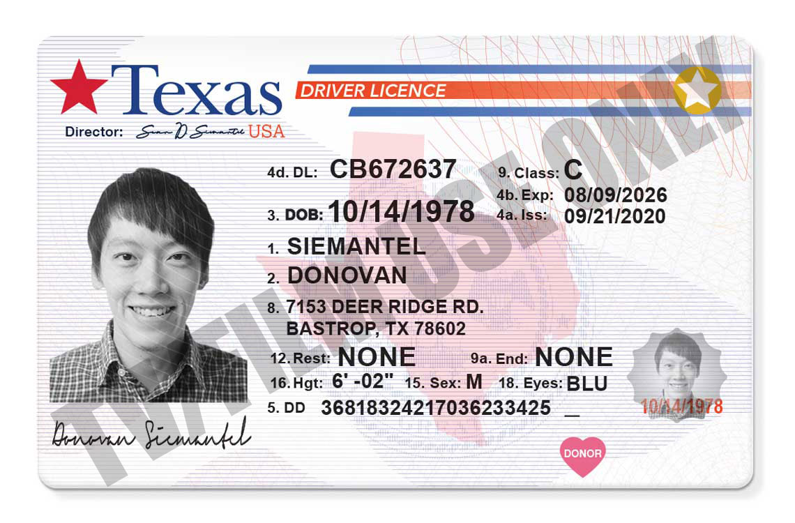 License Format Card Driver’s License – GENERIC TEMPLATE – Hand Prop Room